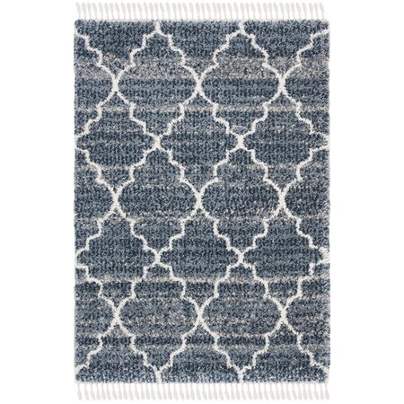 Safavieh 4 x 6 ft. Melrose Shag 900 Rectangle Rug Navy & Ivory SGML938N-4